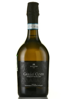 Grillo Cuvee Spumante Extra Dry - вино игристое Грилло Кюве Спуманте Экстра Драй 0.75 л брют белое