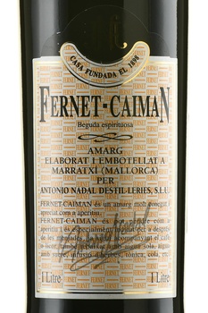 Fernet Caiman - настойка горькая Фернет Кайман 1 л