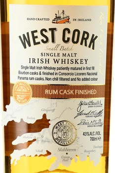 West Cork Rum Cask Finish - виски Вест Корк Ром Каск Финиш 0.7 л