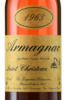 Armagnac Saint Christeau Millesime 1963 - арманьяк Сент-Кристо Миллезимэ 1963 года 0.7 л в п/у