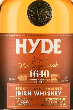 Hyde №8 Stout Cask Finish - виски Хайд №8 Стаут Каск Финиш 0.7 л в п/у