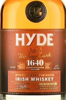 Hyde №8 Stout Cask Finish - виски Хайд №8 Стаут Каск Финиш 0.7 л в п/у + 2 бокала