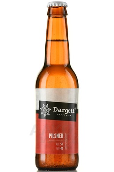 Dargett Pilsner - пиво Даргетт Пильзнер 0.33 л светлое нефильтрованное