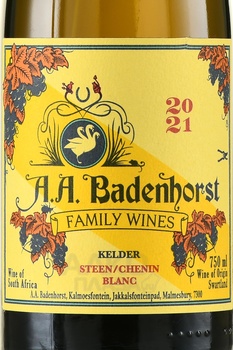 Badenhorst Family Wines Kelder Steen Swartland AA - вино Баденхорст Фэмили Вайнс Келдер Штин Свартланд АА 2021 год 0.75 л белое сухое