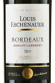 Louis Eschenauer Bordeaux - вино Луи Эшенауэр Бордо 2022 год 0.75 л красное сухое