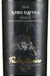вино Феудо Марино Тури Неро Д`Авола 0.75 л красное полусухое этикетка