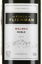 вино Finca Flichman Malbec Roble 0.75 л этикетка