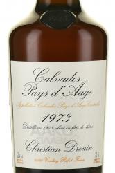 кальвадос Coeur de Lion Calvados Pays d`Auge 1973 0.7 л этикетка