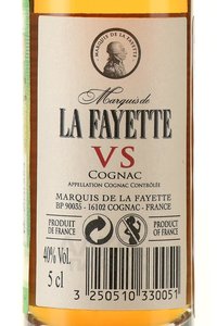 Marcuis de La Fayette VS - коньяк Маркиз де Ла Фает ВС 0.05 л