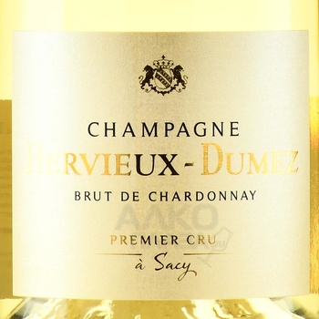 Champagne Hervieux-Dumez Brut de Chardonnay - шампанское Шампань Эрвье Дюме Брют де Шардоне 2020 год 0.75 л белое брют