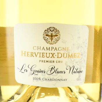 Champagne Hervieux-Dumez Les Grains Blancs Nature - шампанское Шампань Эрвье Дюме Ле Гран Блан Натюр 2020 год 0.75 л белое брют