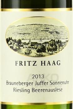 Fritz Haag Brauneberger Juffer Sonnenuhr Riesling Beerenauslese - вино Фриц Хааг Браунбергер Юффер Зонненур Рислинг Беренауслезе 2013 год 0.375 л белое сладкое