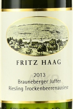 Fritz Haag Brauneberger Juffer Riesling Trockenbeerenauslese - вино Фриц Хааг Браунбергер Юффер Рислинг Трокенберенауслезе 2013 год 0.375 л белое сладкое