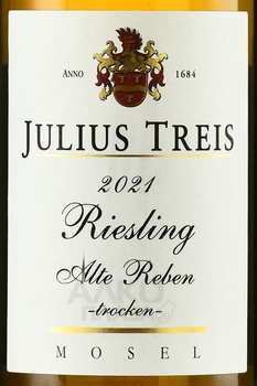 Julius Treis Riesling Alte Reben - вино Юлиус Трайс Рислинг Альте Ребен 2021 год 0.75 л белое полусухое