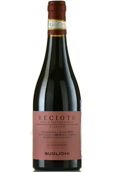 Recioto della Valpolicella Classico DOCG Il Narcisista - вино Речото делла Вальполичелла Классико ДОКГ Иль Нарчисиста 2021 год 0.5 л красное сладкое