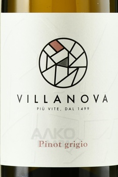 Villanova Pinot Grigio Friuli Isonzo DOC - вино Вилланова Пино Гриджио Фриули Изонцо ДОК 2022 год 0.75 л белое сухое