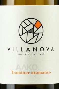 Villanova Traminer Aromatico Friuli Isonzo DOC - вино Вилланова Траминер Ароматико Фриули Изонцо ДОК 2022 год 0.75 л белое сухое