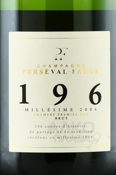 Champagne Perseval-Farge 196 - шампанское Шампань Персеваль-Фарж 196 2004 год 0.75 л белое брют