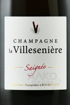 Champagne La Villeseniere Saignee - шампанское Шампань Ла Вилльсеньер Сенье 2015 год 0.75 л розовое экстра брют