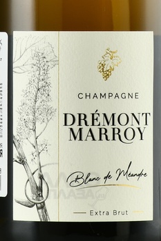 Champagne Dremont Marroy Blanc de Méandre - шампанское Шампань Дремон Марруа Блан де Меандр 2017 год 0.75 л белое экстра брют