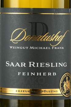 Donatushof Saar Riesling Fineherbe - вино Донатушоф Саар Рислинг Файнхерб 2022 год 0.75 л белое полусладкое