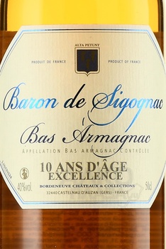 Baron de Sigognac 10 ans d’age - арманьяк Барон де Сигоньяк 10 Ан д’Аж 0.5 л в д/у