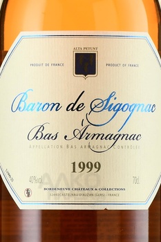 Baron de Sigognac 1999 - арманьяк Барон де Сигоньяк 1999 год 0.7 л в д/у
