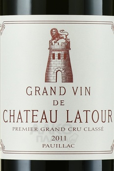 Chateau Latour 1-er Grand Cru Classe Paulliac - вино Шато Латур Премье Гран Крю Классе Пойяк 2011 год 0.75 л красное сухое