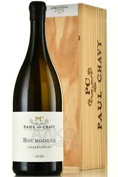 Bourgogne Chardonnay Paul Chavy - вино Бургонь Поль Шави Шардоне 2020 год 1.5 л белое сухое в д/у
