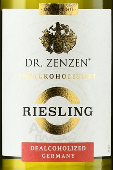 Dr. Zenzen Deutscher Riesling Alkoholfrei - вино безалкогольное Доктор Зензен Дойчер Рислинг 0.75 л белое сладкое