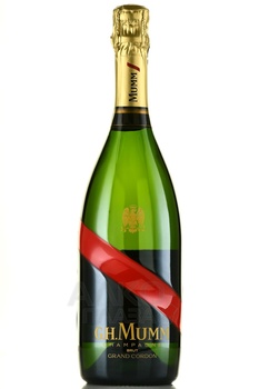 Champagne G.H. Mumm Grand Cordon Brut - шампанское Дж.Г. Мумм Гранд Кордон Брют 0.75 л белое брют в п/у + 2 бокала