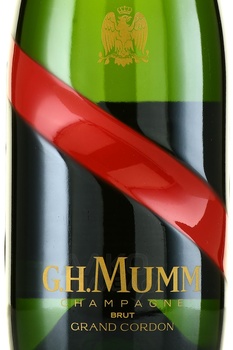 Champagne G.H. Mumm Grand Cordon Brut - шампанское Дж.Г. Мумм Гранд Кордон Брют 0.75 л белое брют в п/у + 2 бокала