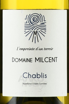 Chablis AOC Domaine Milcent - вино Шабли АОС Домэн Мильсан 2022 год 0.75 л белое сухое