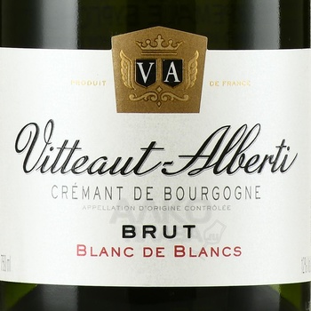 Vitteaut-Alberti Cremant de Bourgogne Blanc de Blancs Brut - вино игристое Витто Альберти Креман де Бургонь Блан де Блан Брют 2020 год 0.75 л белое брют