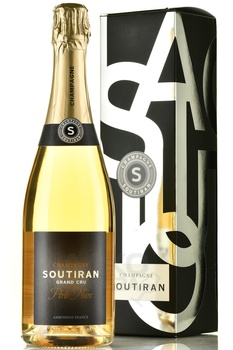 Soutiran Perle Noire Grand Cru Brut - шампанское Сутиран Перль Нуар Гран Крю Брют 2018 год 0.75 л белое брют в п/у