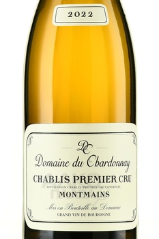 Domaine du Chardonnay Chablis 1-er Cru Montmains - вино Домэн дю Шардоне Шабли Премье Крю Монмэн 2022 год 0.75 л белое сухое