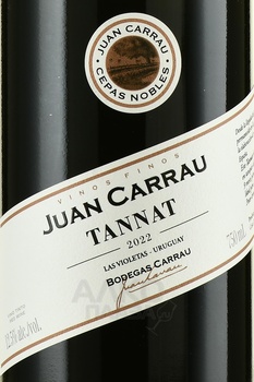 Juan Carrau Tannat - вино Хуан Каррау Таннат 2022 год 0.75 л красное сухое