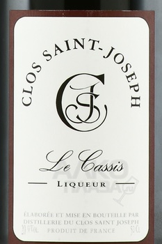 Clos Saint-Joseph Le Cassis Liqueur - ликер Кло Сен-Жозеф Лё Касис 0.5 л