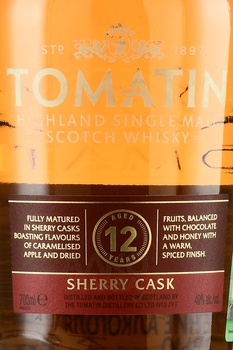 Tomatin 12 Year Old Sherry Casks - виски Томатин 12 лет Шерри Каск 0.7 л в п/у