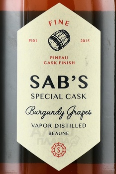 SAB’S Special Cask Pineau Cask Finish - водка САБ’С Спешиал Каск Пино Каск Финиш 0.5 л