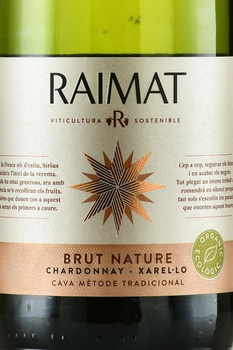 Cava Raimat Brut Nature Chardonnay Xarello - игристое вино Кава Раймат Брют Натюр Шардоне Шарелло 0.75 л