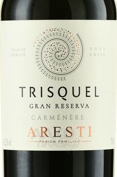 Aresti Trisquel Gran Reserva Carmenere - вино Арести Трискель Гран Резерва Карменер 2021 год 0.75 л красное сухое