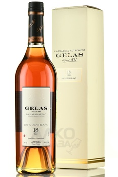 Gelas Bas Armagnac Monocepage Ugni Blanc 18 ans - арманьяк Желас Ба Арманьяк Моносепаж Уни Блан 18 лет 0.7 л в п/у