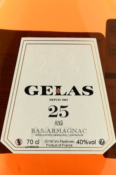 Gelas Bas Armagnac 25 ans - арманьяк Желас Ба Арманьяк 25 лет 0.7 л декантер в п/у