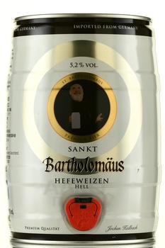 Sankt Bartholomaus Hefeweizen Hell - пиво Санкт Бартоломеус 5 л светлое нефильтрованное ж/б