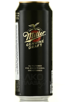 Miller Genuine Draft - пиво Миллер Дженюин Драфт 0.5 л светлое фильтрованное ж/б