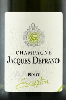 Champagne Jacques Defrance Exception Brut - шампанское Жак Дефранс Брют Эксепсьон 2014 год 0.75 л белое экстра брют