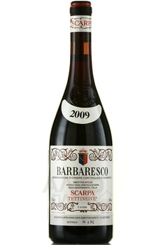 Scarpa Barbaresco Tettineive - вино Барбареско Теттиневе 2009 год 0.75 л красное сухое