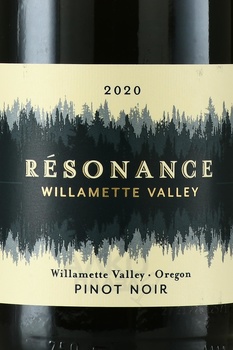 Resonance Pinot Noir Willamette Valley - вино Резонанс Уилламетт Вэлли Пино Нуар 2020 год 0.75 л красное сухое