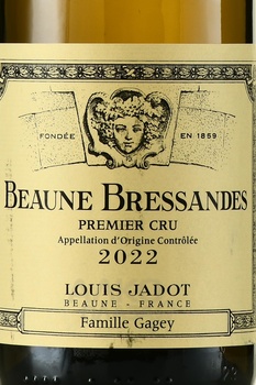 Beaune Premier Cru AOC Bressandes Maison Louis Jadot - вино Бон Премье Крю АОС Брессанд Мэзон Луи Жадо 2022 год 0.75 л белое сухое